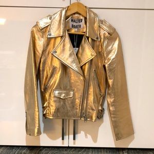 Walter Baker gold genuine leather jacket in gold. Perfect condition